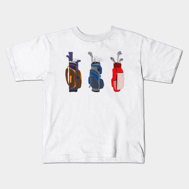 Awesome Golf Bags Kids T-Shirt by DiegoCarvalho